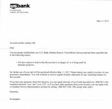 Bring your debit card to any u.s. U S Bank Altitude Reserve Shutdown Letter How They Justify Shutting Down An Account For Buying Gift Cards Miles To Memories