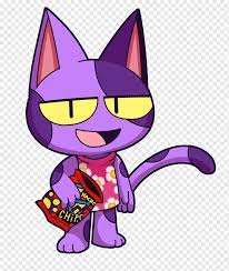 New horizons is collecting, chatting with, and befriending villagers. Animal Crossing New Leaf Whiskers Cat Animal Crossing Purple Cat Like Mammal Violet Png Pngwing