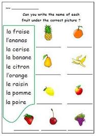 Items Similar To Kids Worksheet For Learning French Names Of Fruits French Printable Language Resources Food Topic Teacher Worksheet Classroom Printable On French Worksheets Learning French For Kids Learn French