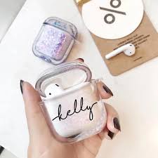 2020 Glitter Airpod Case Personalized Liquid Moving Sparkle Glitter Airpod Case For Airpod 1 2 Pro Cute Perfect Gift In 2020 Airpod Case Case Cute Headphones