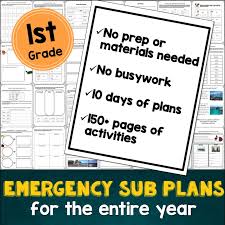 Free printable worksheets and activities for 1st grade in pdf. 1st Grade Emergency Sub Plans The Cornerstone For Teachers