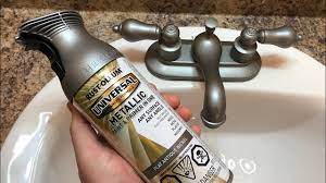 We have a painted bathroom sink, and it looks a gajillion times better than the 80s beige cultured marble we had we spray painted faucets and hardware in the master shower of our first house. Spray Painting A Bathroom Faucet Youtube