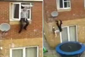 The pass/fail criterion for windows, skylights and sliding glass doors remains at 0.3 cfm per square foot. Watch What Happens When A Man Jumps Out Of A Second Floor Window Onto A Trampoline Hint It Doesn T End Well Wales Online