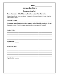 Nervous conditions is a novel by zimbabwean author tsitsi dangarembga, first published in the united kingdom in 1988. Nervous Conditions Character Analysis Activity Tsitsi Dangarembga