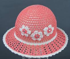 crochet hat for kids girl summer hat with flower baby sun hat with brim coral hat to chapeu de croche chapeus de criancas de croche modelos de chapeu de croche
