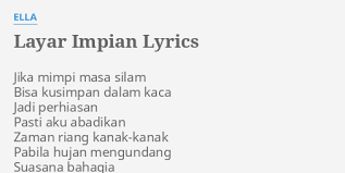 Simple cz diy 19 july 2020. Lirik Lagu Ella Layar Impian