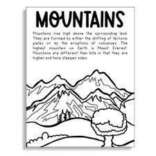 Coloring sheets coloring books coloring pages drawing for kids art for kids crafts for kids learning sites desert colors geography. Mountains Biomes And Landforms Coloring Page For Craft Projects And Activities