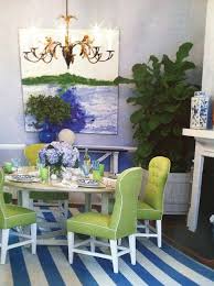 Grey and blue living room with a green view grey and blue living area with a green scenery on the outside is another fabulous idea you should take into consideration. Design By Lynn Morgan In Savannah Love The Blue And Green Contemporary Art Fabulous Green Tufte Beautiful Dining Rooms Dining Room Decor Elegant Dining Room