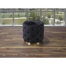 See more ideas about round tufted ottoman, ottoman, tufted ottoman. K Elite Round Tufted Ottoman With Stainless Steel Gold Base In Black Suede Best Buy Canada