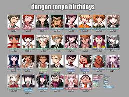 Ichuu Dangan Ronpa Birthday Chart Have Fun With This Im