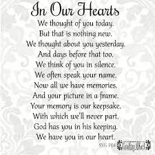 In Our Hearts Poem Bereavement Mourning Sympathy Grief Etsy Sympathy Quotes Mourning Quotes Funeral Quotes