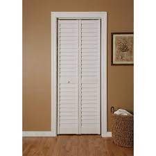 Home Fashion Technologies 24 In X 80 In 3 In Louver Louver White Pvc Composite Interior Bi Fold Door 7302480100 The Home Depot Bifold Closet Doors Doors Interior Cabinet Door Styles