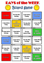 Days Of The Week Boardgame In 2020 Learn English English Lessons Teaching English
