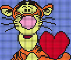 Pixel Art Tigrou Crochet Pixel Winnie L Ourson Point De Croix