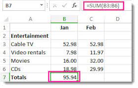 Use Autosum To Sum Numbers Office Support