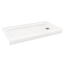 Bootz Industries Showercast 60 In X 30 In Single Threshold Shower Pan In White With Chrome Shower Drain Cover Right Drain 010 1002 00ch In 2020 With Images Shower Drain Covers Shower Drain Shower Pan