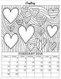 February 2016 Coloring Page Calendar Craftsy Coloring Calendar Coloring Pages Coloring Books
