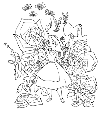 Desenho De Alice Conversando Com A Natureza Para Colorir Tudodesenhos