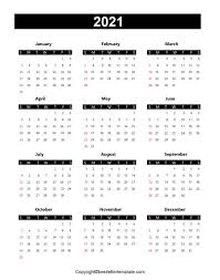 4 how to make a calendar in this 2021 year at a glance calendar is downloadable in both microsoft word and pdf format. Printable Yearly 2021 Calendar Template In Pdf Word Excel