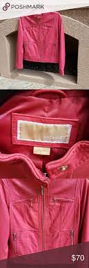 Michael Kors Gorgeous Pink Leather Jacket Pink Leather Jacket Leather Jacket Clothes Design