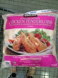 I think it's secretly because they want to snack on these things over the weekend — and less because they want to give us a gift — but that's fine with me. Kirkland Signature Chicken Tenderloins 6 Pound Bag Costcochaser