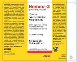 For maximum control and prevention of reinfestation, it is recommended that puppies be treated at 2, 3, 4, 6, 8, and 10 weeks of age. Nemex Wormer Instructions