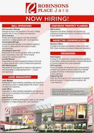 Learn the name of the hiring manager by calling the company or researching its website. Robinsons Place Jaro Now Hiring