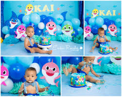 Vintage boys first birthday baby boy / toddler cake smash birthday outfit including a necktie diaper cover & party hat in textured dots. Baby Shark Cake Smash Archives Erika Rosales New York Photo Studio Family Portrait Studio In Bronx Ny
