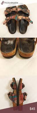 Birkenstock Arizona Multicolor Leather Sandals Well Worn