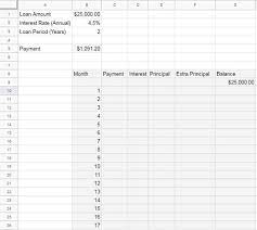 Amortization Schedule In Google Sheets And Extra Principal Payments