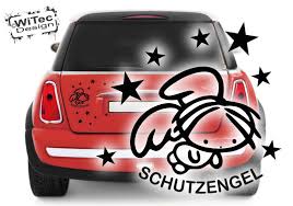 Auch ein neuwagen kommt in die jahre. Autoaufkleber Schutzengel Engel Sterne Set