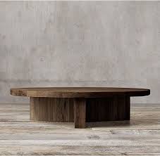 Reclaimed Russian Oak Plank Round Coffee Table Coffee Table Wood Oak Planks Round Coffee Table
