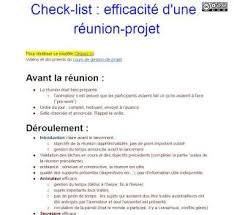 Exemple Check List D Efficacite D Une Reunion Projet Exemple De Lettre Modele De Rapport La Reunion