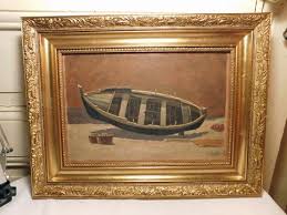Victor Barjon 1875 1920 Barque Echouee Huile Sur Etsy En 2020 Decors De Scene Huile Sur Panneau Cadre Dore
