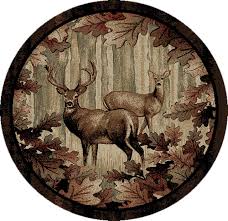 Choosing the right size of rug for your room depends on your design objective. Dean Whitetail Woods Deer Lodge Cabin Carpet Area Rug Size 5 3 Round Dean Stair Treads