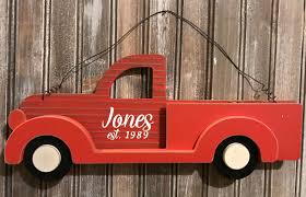 Farmhouse Red Truck Sign Red Truck Decor Little Red Truck Decor Personalised Red Truck Sign Vintage Pickup Sign Red Red Truck Decor Truck Crafts Red Truck