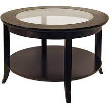 Gold and glass end table free coffee tables walmart table sets, source: Winsome Wood Genoa Round Coffee Table With Glass Top Espresso Finish Walmart Com Walmart Com