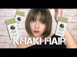 Korea cosmetics eco aloe vera hair shampoo, condi. Khaki Green Hair Touch Up Trying Aprilskin Turn Up Color Cream In Matt Avocado Youtube
