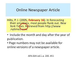 Apa format for a newspaper article with an author. Formatting Newspaper Articles Apa 6th Ed Duration 45 Sec Ppt Download