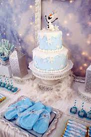 Frozen Winter Wonderland Themed Birthday Party Olaf Cake Frozen Themed Birthday Party Frozen Bday Party