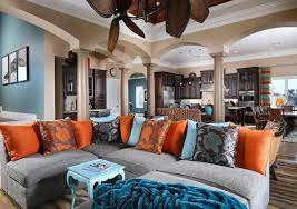 These fifty modern living rooms show stretch in a variety of substrates and styles. 15 Stunning Living Room Designs With Brown Blue And Orange Accents Home Design Lover