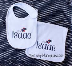 Monogrammed Burp Cloth And Bib Set The Perfect Baby Gift