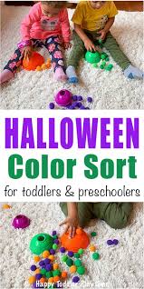 Halloween Color Matching Happy Toddler Playtime Toddler Activities Craft Activities For Kids Halloween Activities For Kids