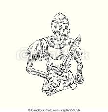 It is made of 18 gauge mild steel with antique finish. Death Skeleton Warrior Holding Sword Vector Illustration Canstock