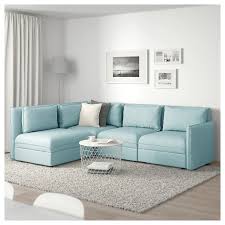 Vallentuna Modular Corner Sofa 3 Seat With Storage Hillared Light Blue Ikea Modular Corner Sofa Vallentuna Sofa Design