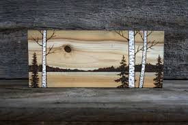 Across The Meadow Wood Burned Landscape Art On Wood Wood Art Wood Burning Art Wood Burning Crafts