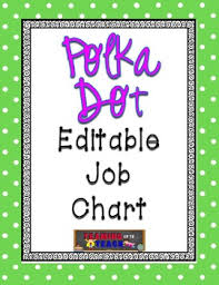 Lime Green Polka Dot Editable Job Chart