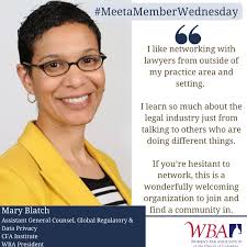 This week starts our new bar year with a new leadership team! Get to know  our new president Mary Blatch (now Associate General Counsel, Global  Regulatory and Data Privacy, at CFA Institute)
