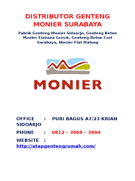 Actual area = 42.4 x 35.5 cm. Distributor Genteng Monier Surabaya Office 0812 3969 3494