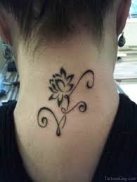 Visualize within yourself a lotus, centered right within your heart.. 68 Phenomenal Lotus Tattoos On Neck